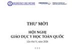 Thư mời Hội nghị giáo dục y học toàn quốc lần thứ X năm 2026